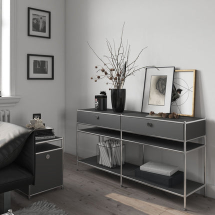 Metal Console Table with 2 Drawers