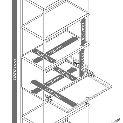 Metal High Shelf with 1 Flap Door Grey