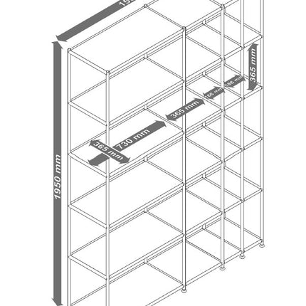 Metal Bookcase Grey