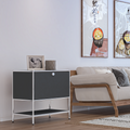 SIMPLINK 27.5-Inch Metal Side Table with Flap Door