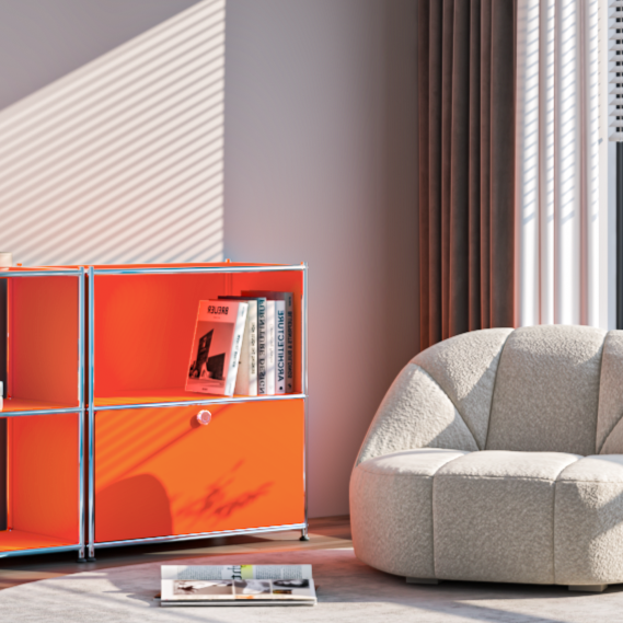 SIMPLINK 32.5-Inch Metal Storage Cabinet with Flip-Top Door