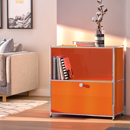 Flip-Top Side Table Orange - Sideboard, Storage Cabinet