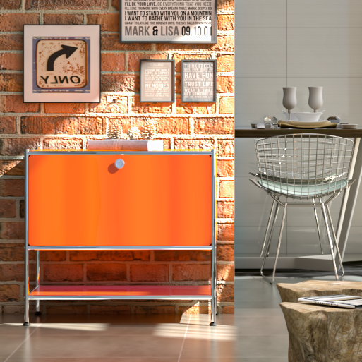 SIMPLINK 27.5-Inch Metal Side Table with Flap Door
