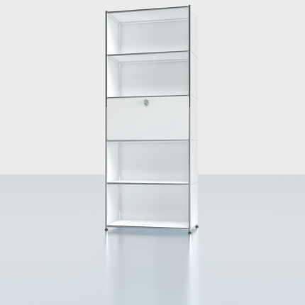 Metal High Shelf with 1 Flap Door White