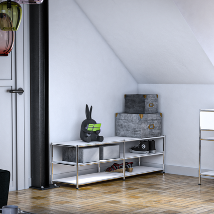 Metal Low Rack White