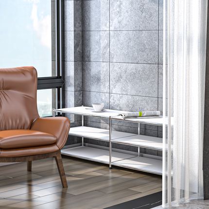 Metal Low Rack White