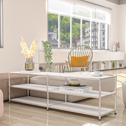 Metal Low Rack White