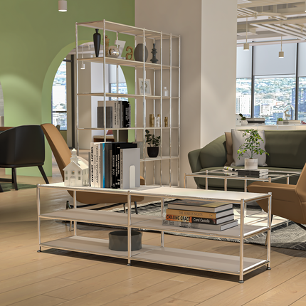 Metal Low Rack White