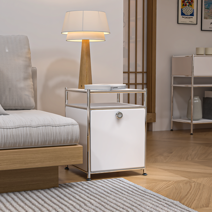 Storage Cart with 1 Flap Door Blue