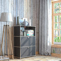 SIMPLINK 47-Inch Metal Storage Cabinet with Open Shelves