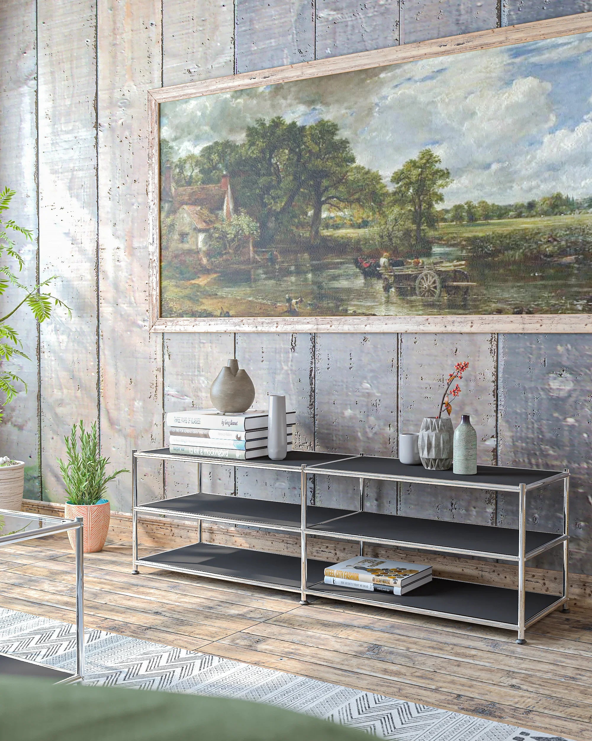 SIMPLINK 60-Inch Wide 3-Tier Metal Storage Shelf