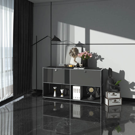 Metal Sideboard with 2 Flap Doors