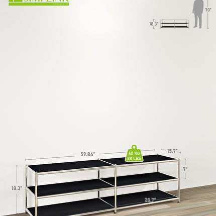 Metal Low Rack Black