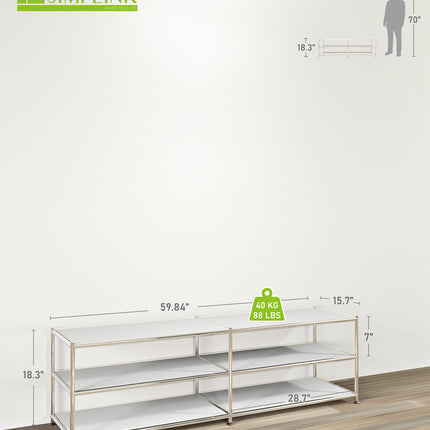 Metal Low Rack White