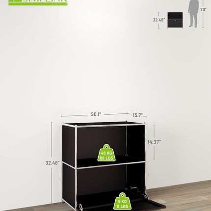 Flip-Top Side Table Black - Sideboard, Storage Cabinet