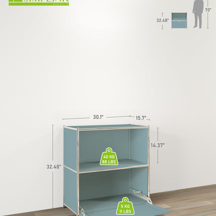 Flip-Top Side Table Blue - Sideboard, Storage Cabinet