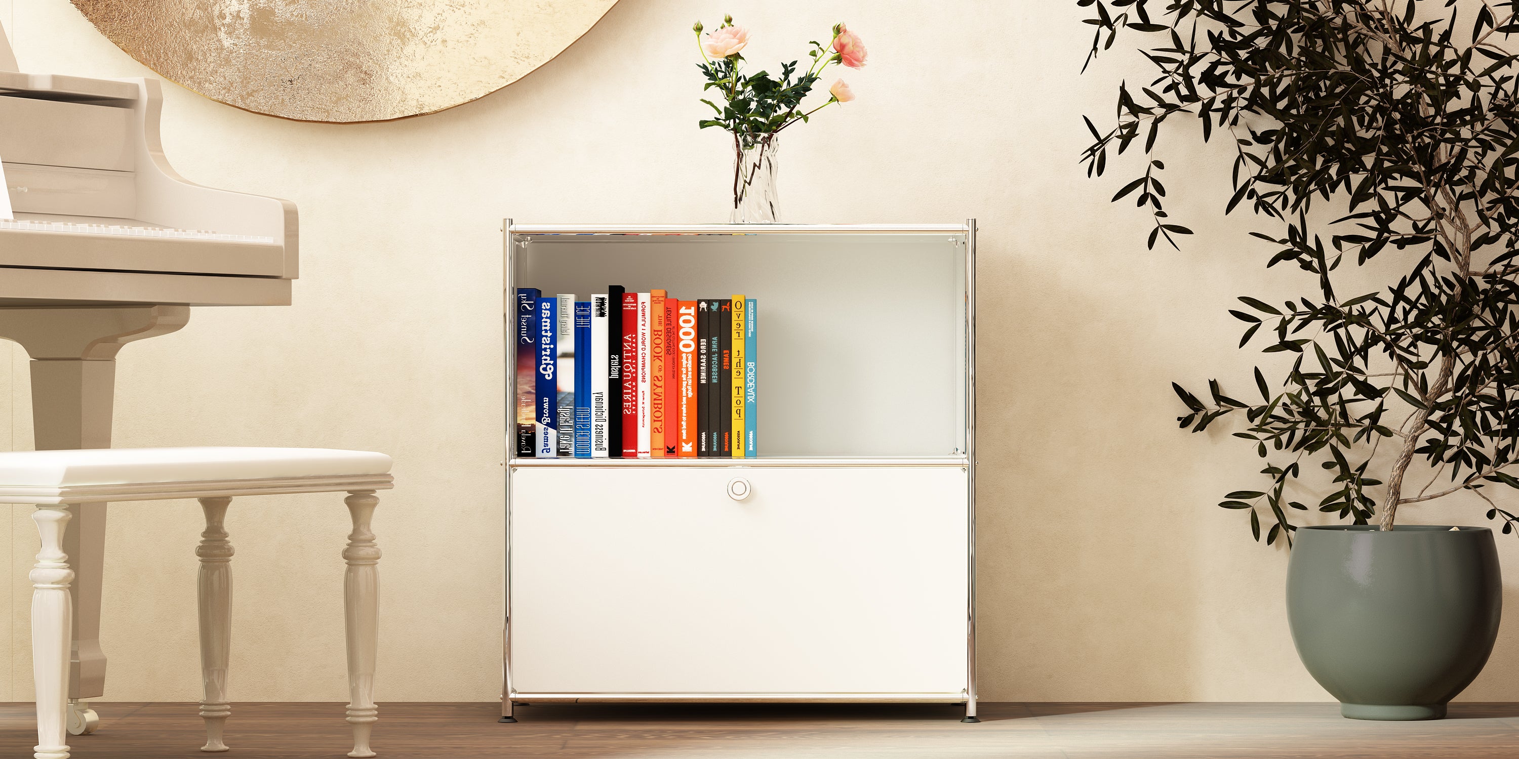 SIMPLINK 32.5-Inch Metal Storage Cabinet with Flip-Top Door