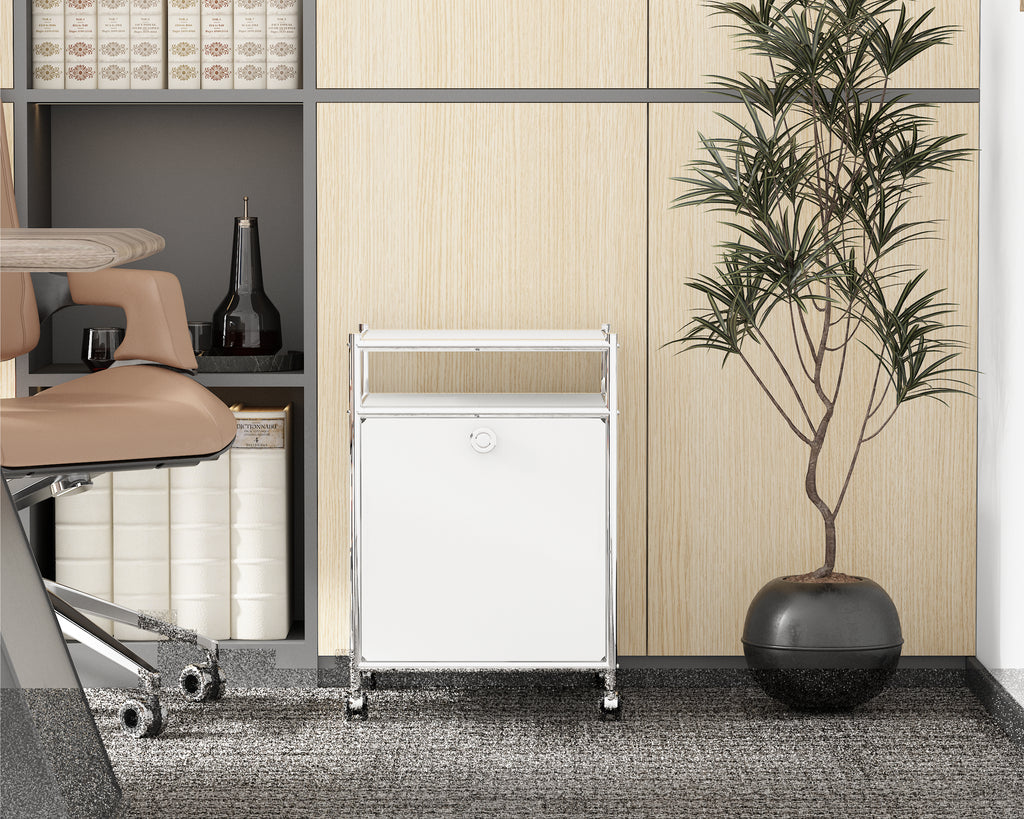 SIMPLINK 23-Inch Metal Storage Cart with Flap Door