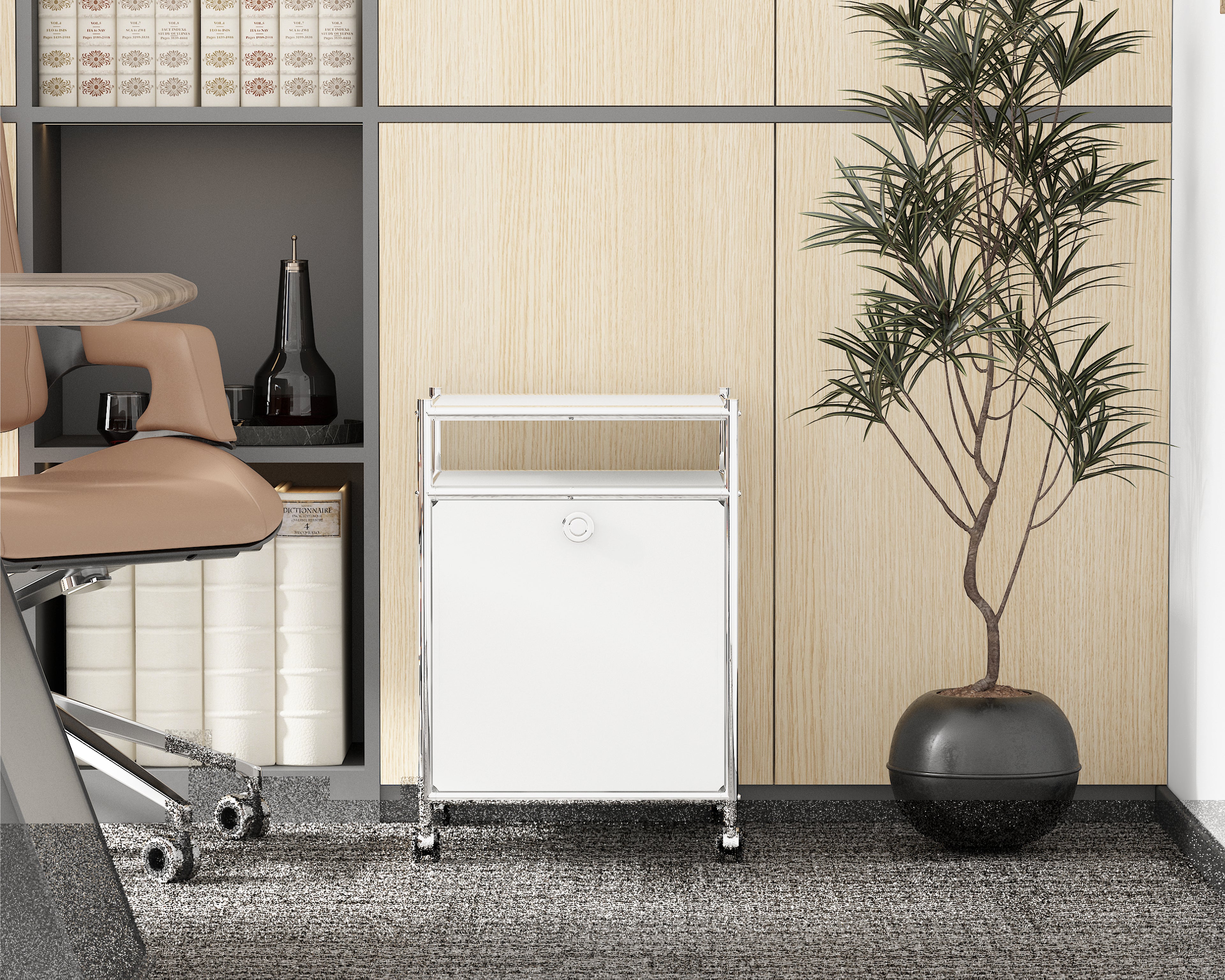 SIMPLINK 23-Inch Metal Storage Cart with Flap Door