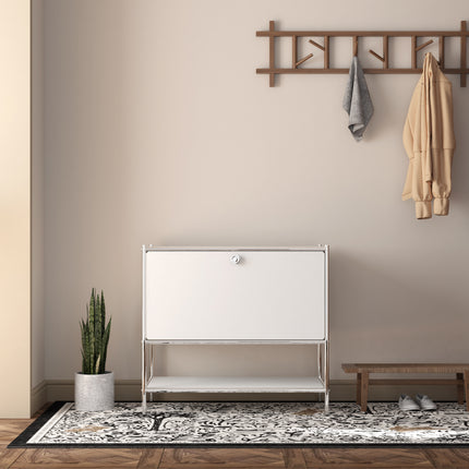 Metal Sidetable with Flap White - Night Stand, End Table