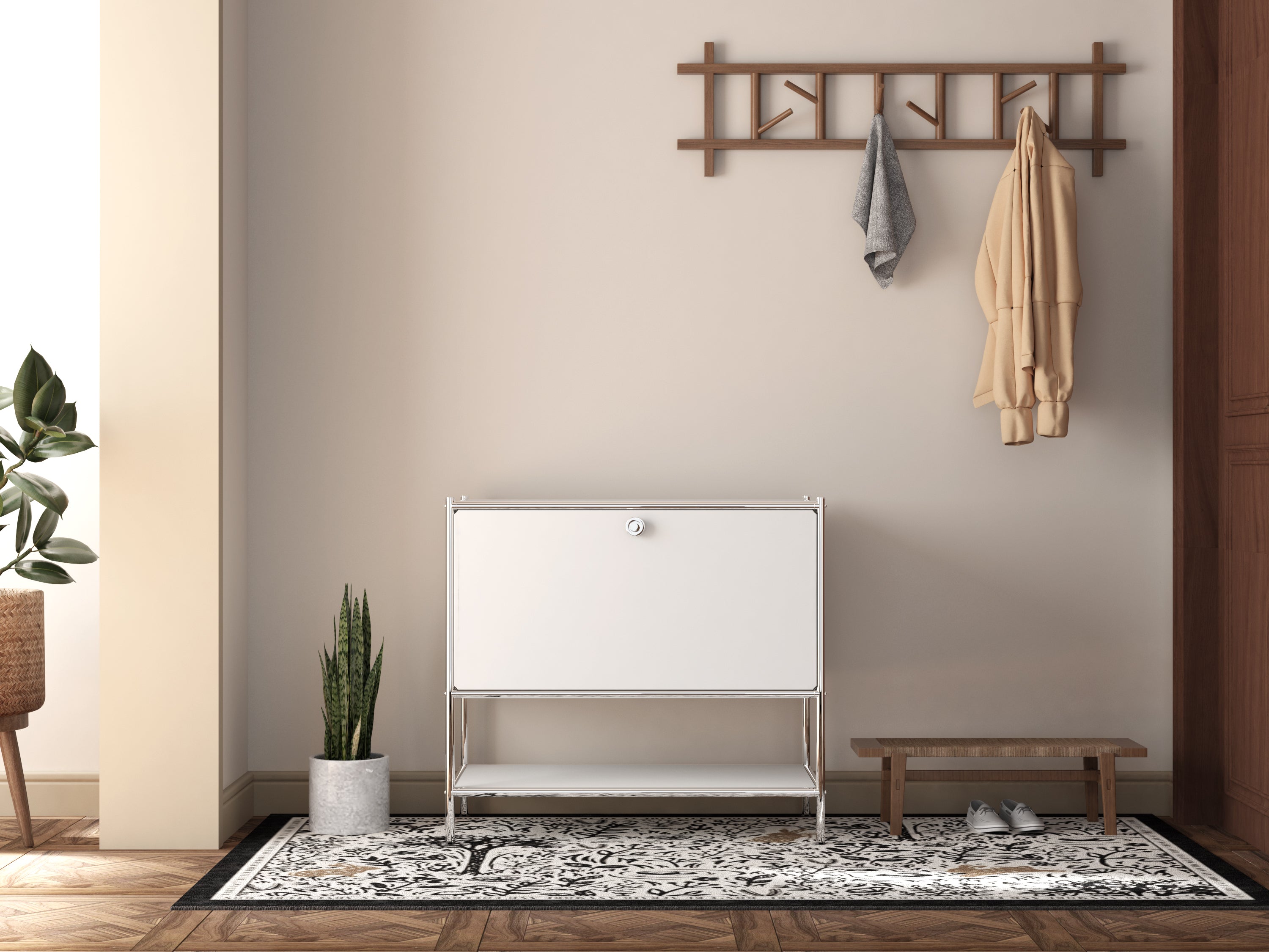 SIMPLINK 27.5-Inch Metal Side Table with Flap Door