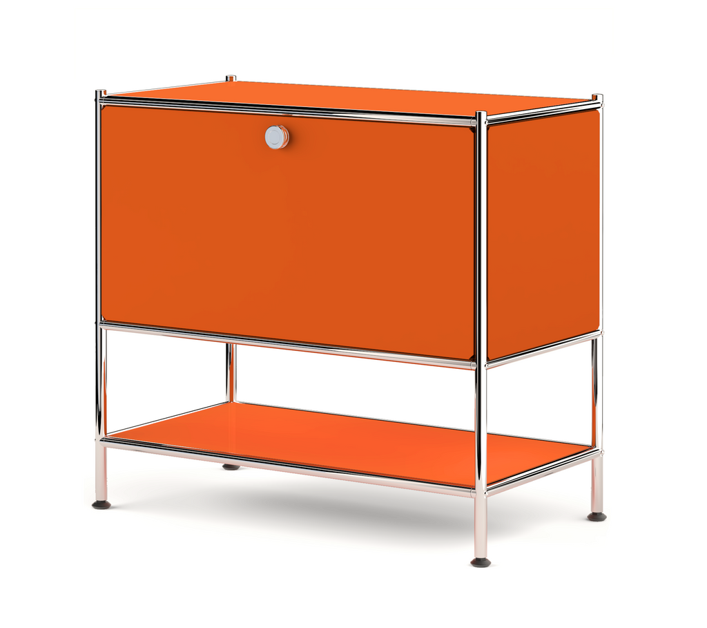 SIMPLINK 27.5-Inch Metal Side Table with Flap Door