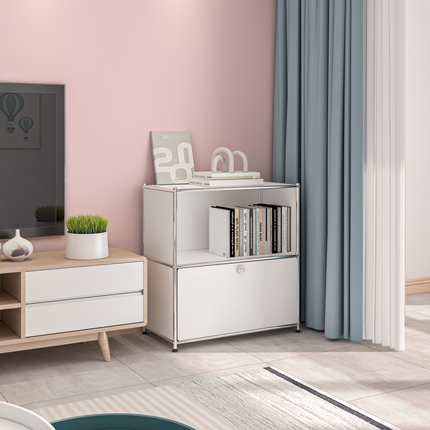 Flip-Top Side Table White - Sideboard, Storage Cabinet