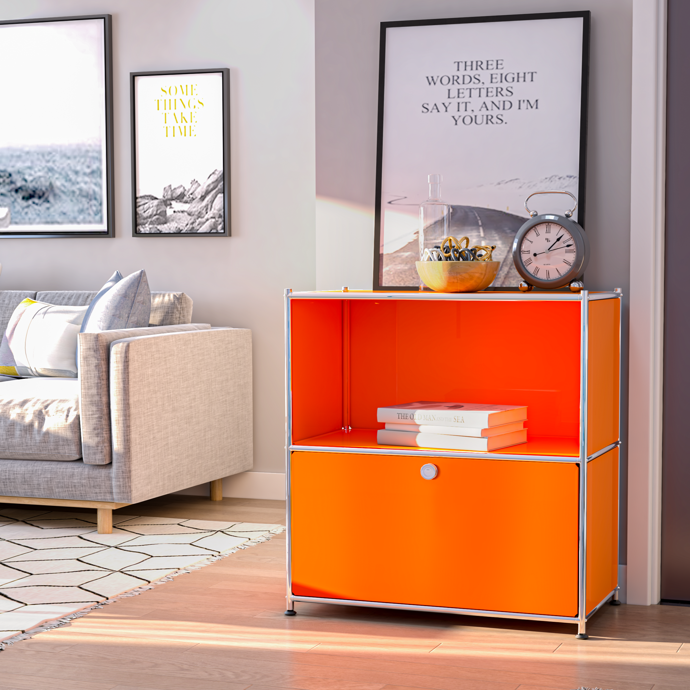 SIMPLINK 32.5-Inch Metal Storage Cabinet with Flip-Top Door