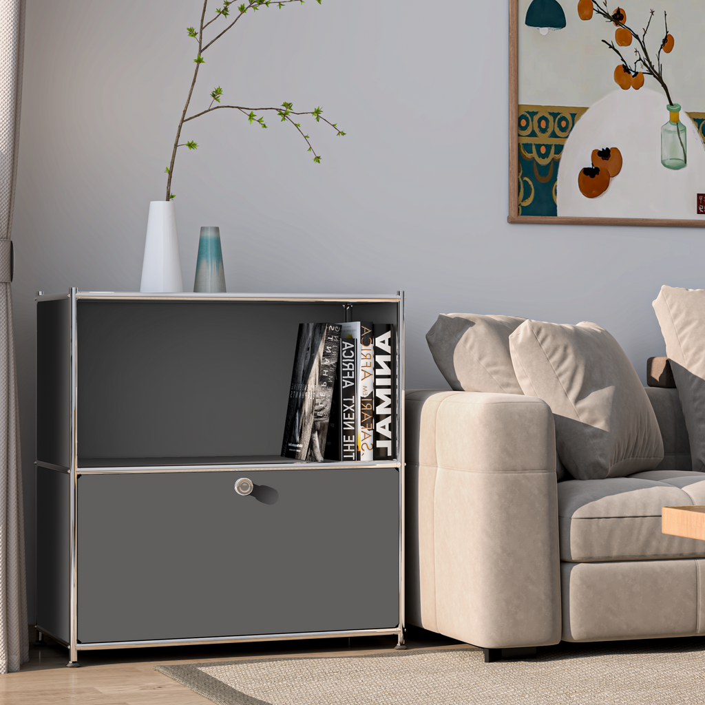 SIMPLINK 32.5-Inch Metal Storage Cabinet with Flip-Top Door