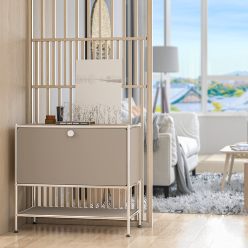 SIMPLINK 27.5-Inch Metal Side Table with Flap Door