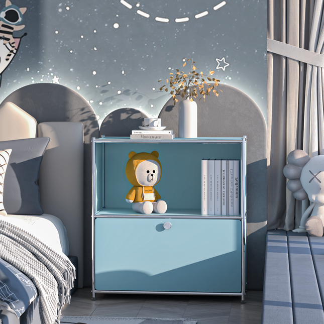Flip-Top Side Table Blue - Sideboard, Storage Cabinet