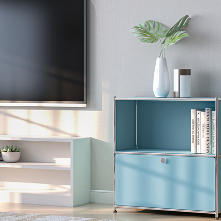 Flip-Top Side Table Blue - Sideboard, Storage Cabinet