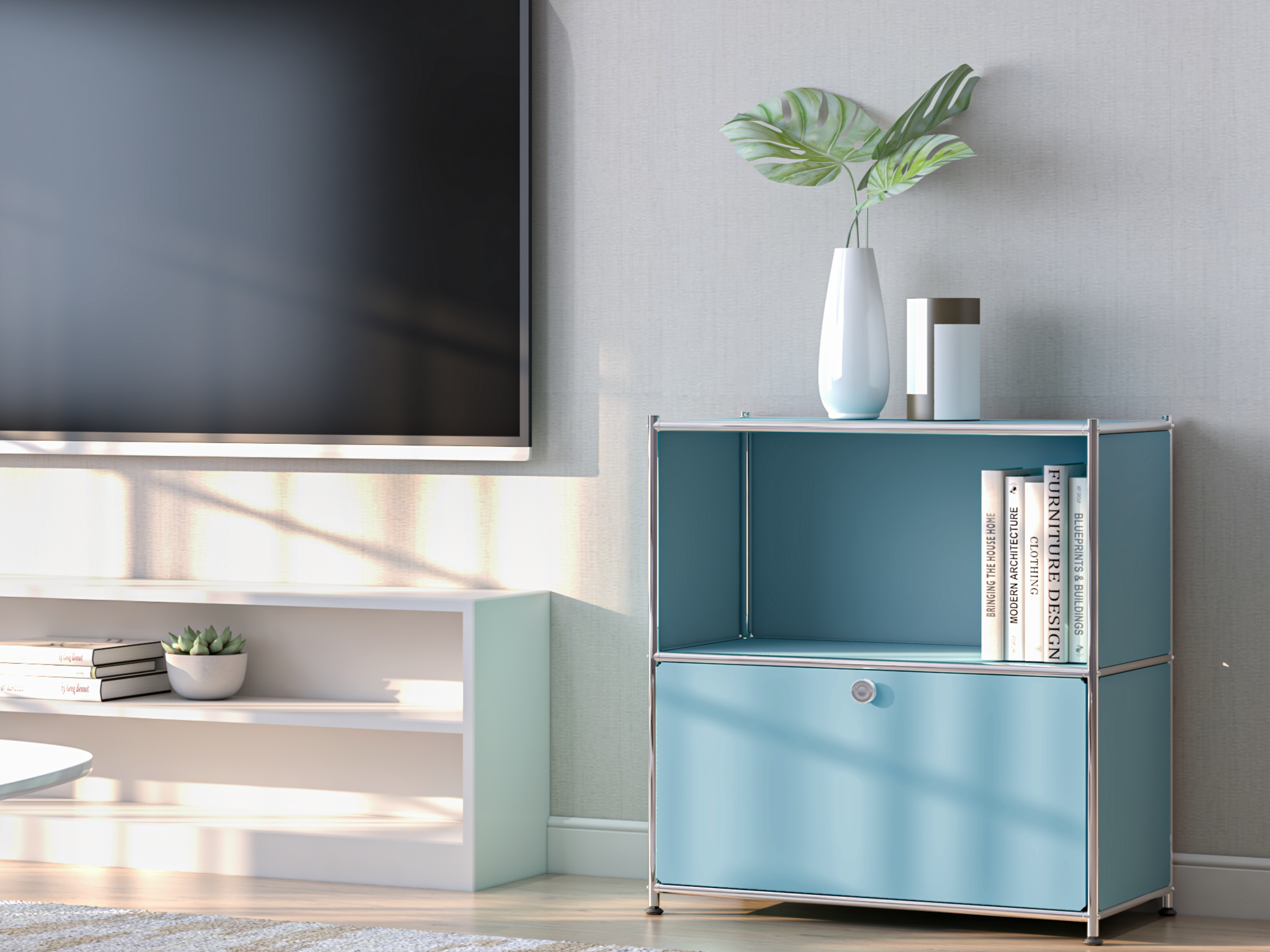 SIMPLINK 32.5-Inch Metal Storage Cabinet with Flip-Top Door