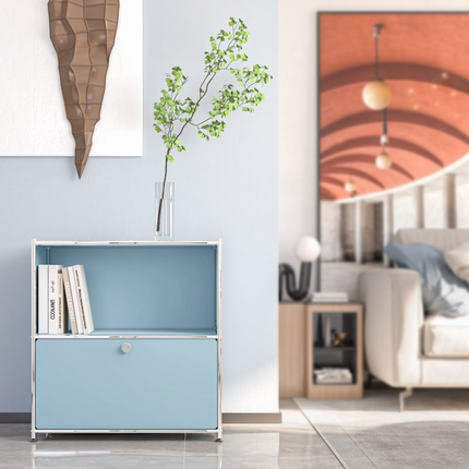 Flip-Top Side Table Blue - Sideboard, Storage Cabinet
