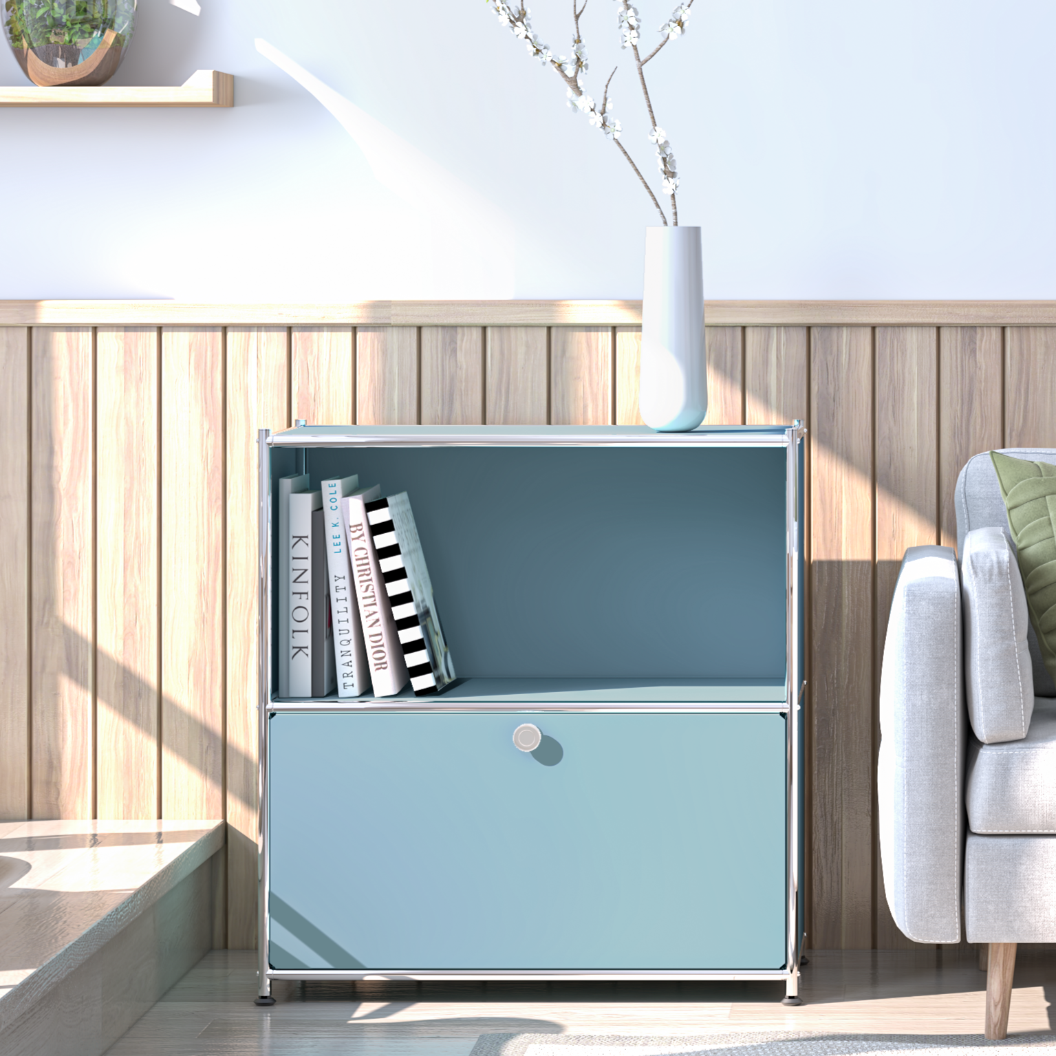 SIMPLINK 32.5-Inch Metal Storage Cabinet with Flip-Top Door