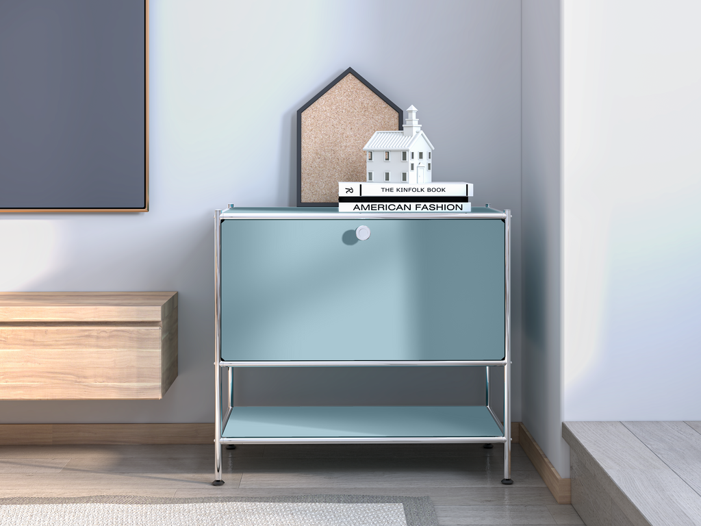 SIMPLINK 27.5-Inch Metal Side Table with Flap Door