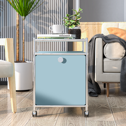Storage Cart with 1 Flap Door Blue