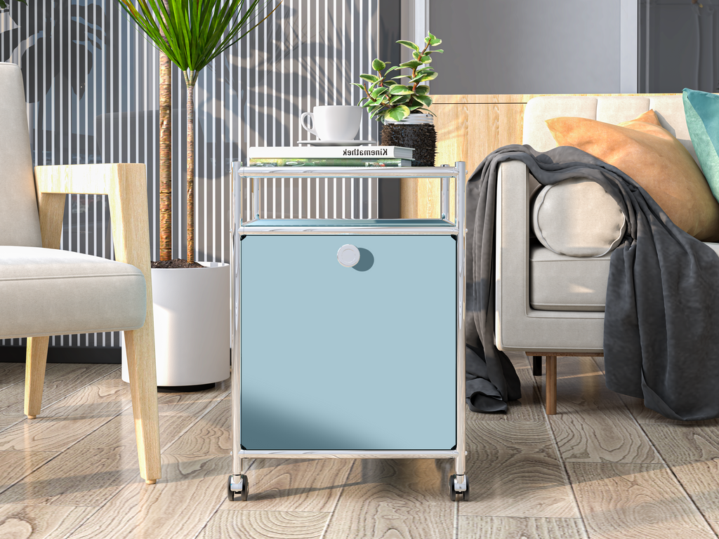 SIMPLINK 23-Inch Metal Storage Cart with Flap Door