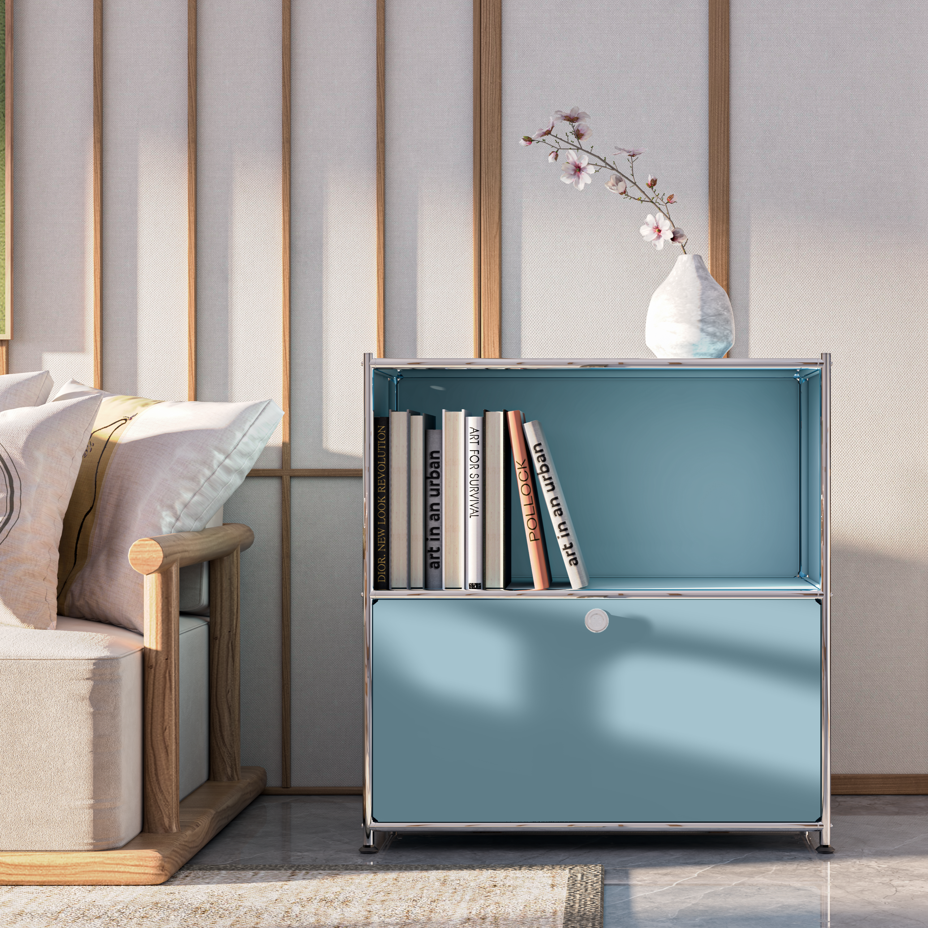 SIMPLINK 32.5-Inch Metal Storage Cabinet with Flip-Top Door