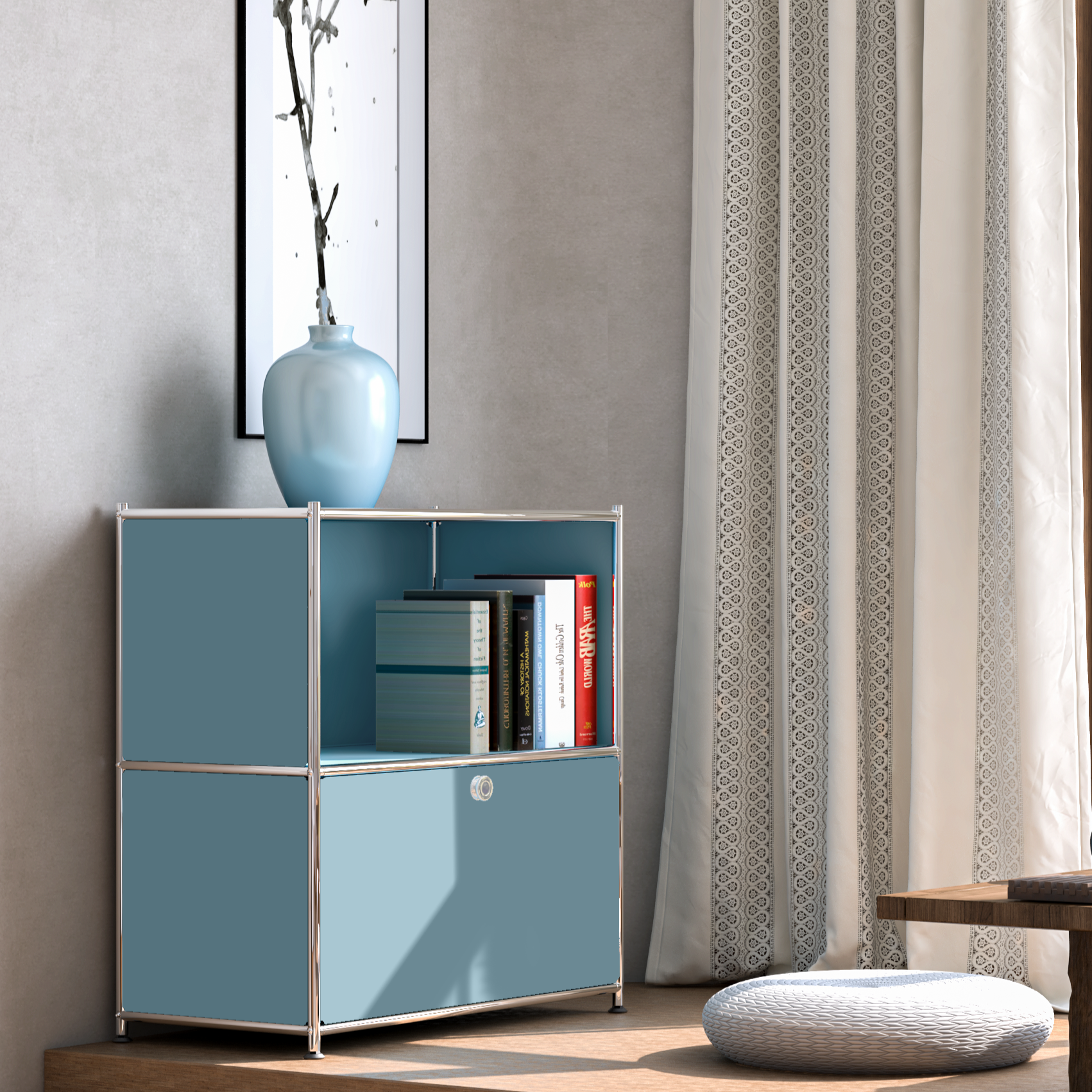 SIMPLINK 32.5-Inch Metal Storage Cabinet with Flip-Top Door