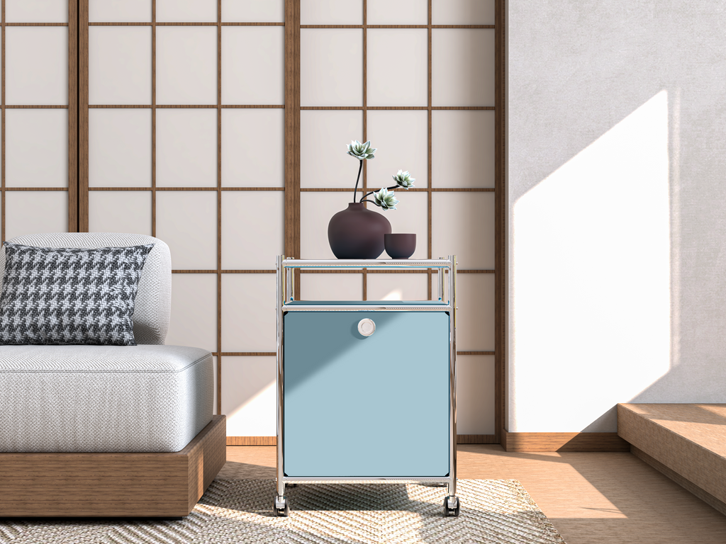 SIMPLINK 23-Inch Metal Storage Cart with Flap Door