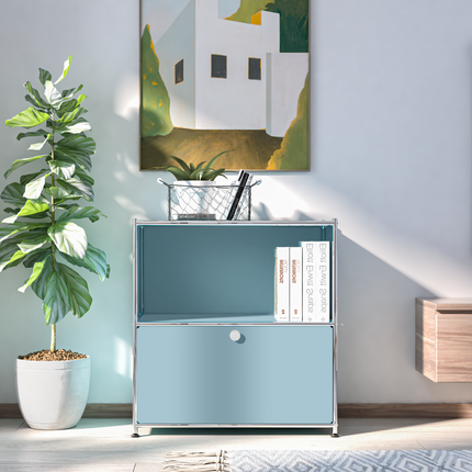 Flip-Top Side Table Blue - Sideboard, Storage Cabinet