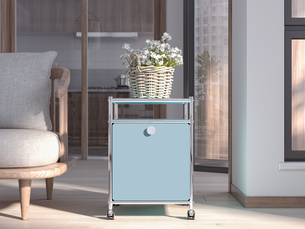 SIMPLINK 23-Inch Metal Storage Cart with Flap Door