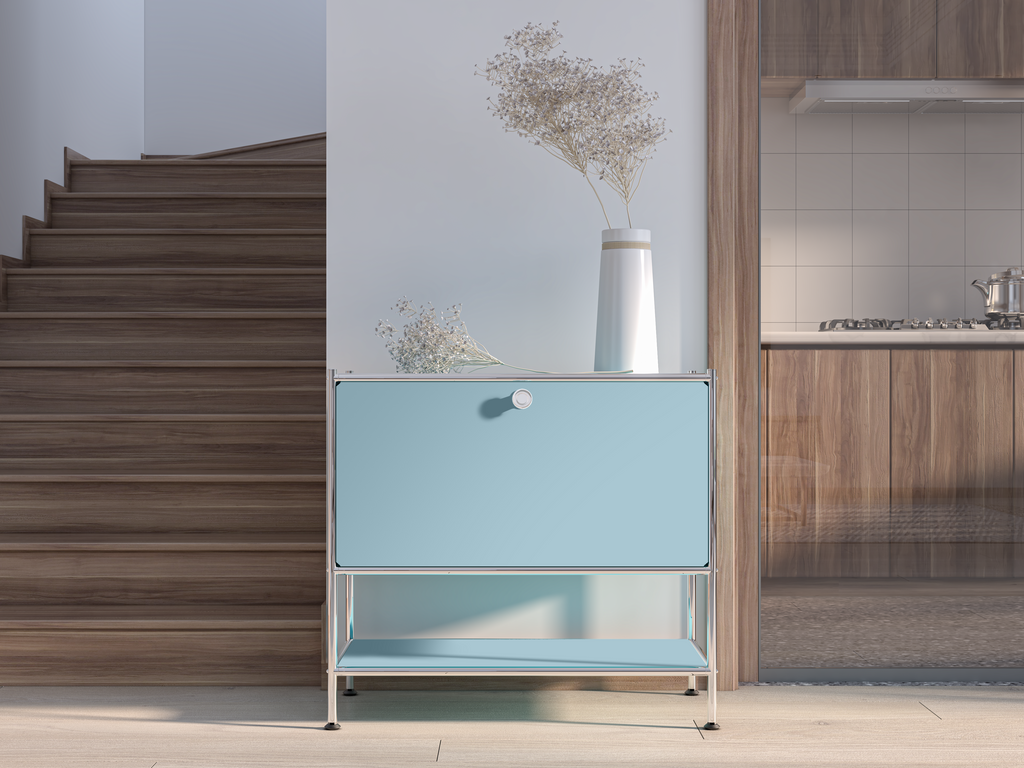 SIMPLINK 27.5-Inch Metal Side Table with Flap Door