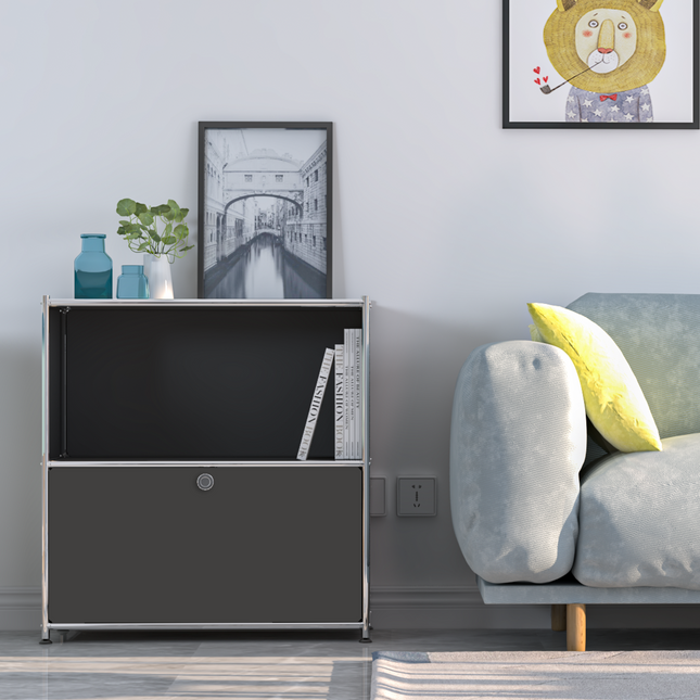 Flip-Top Side Table Black - Sideboard, Storage Cabinet