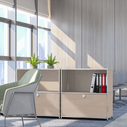 Flip-Top Side Table Taupe - Sideboard, Storage Cabinet