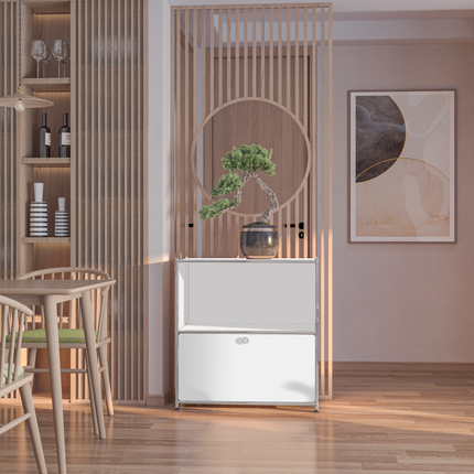 Flip-Top Side Table White - Sideboard, Storage Cabinet