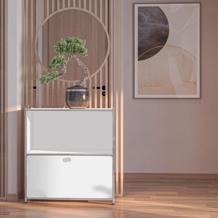 Flip-Top Side Table Blue - Sideboard, Storage Cabinet