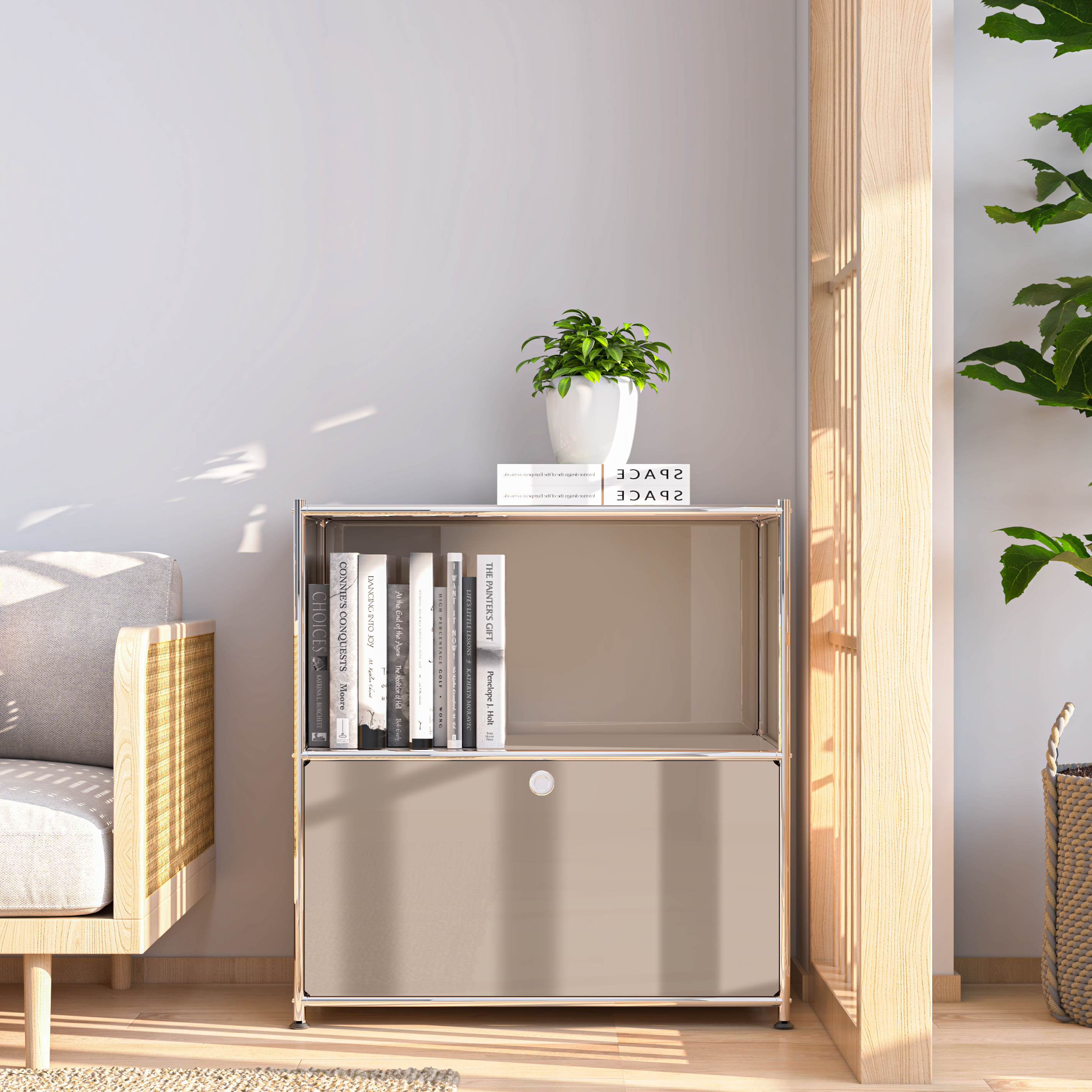 SIMPLINK 32.5-Inch Metal Storage Cabinet with Flip-Top Door
