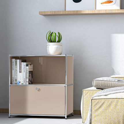 Flip-Top Side Table Taupe - Sideboard, Storage Cabinet